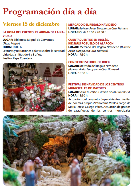 Programa de la Navidad en Pozuelo de Alarcon