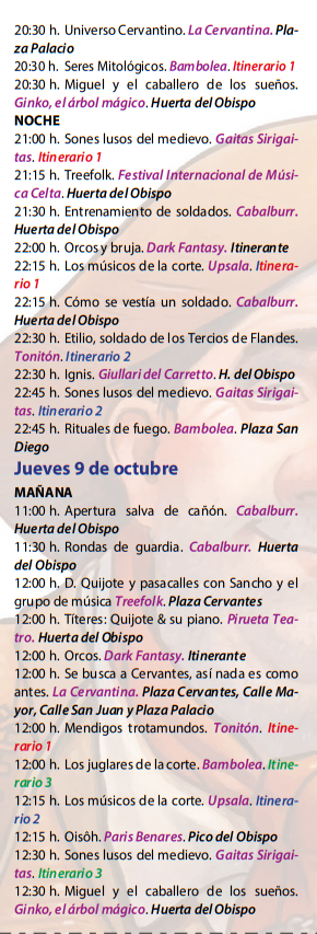 programa actividades mercado medieval alcala