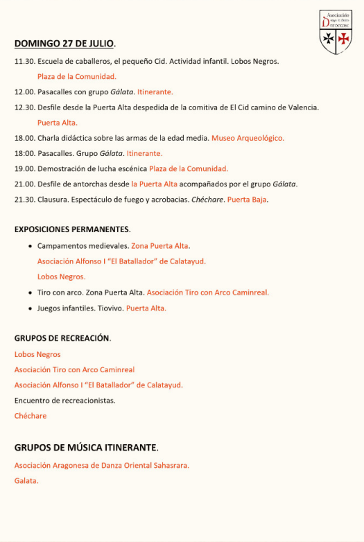 Programa de la Feria Medieval de Daroca