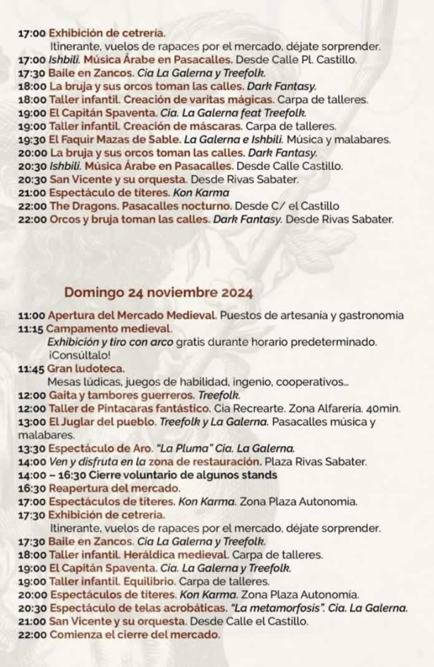 Programa del Mercado Medieval de Andujar