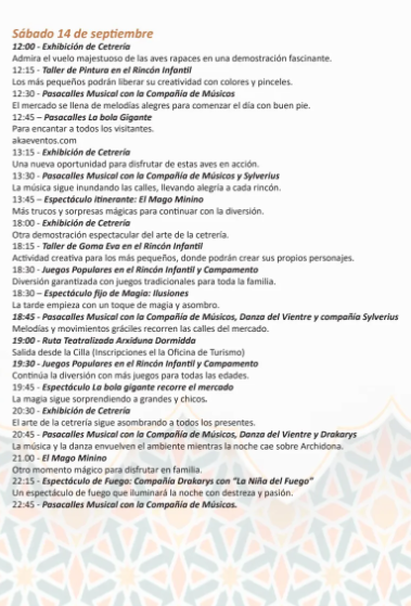 Programa de la Zambra Morisca en Archidona