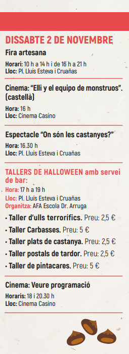 Programa de la Fira de la Castanyera en Begur