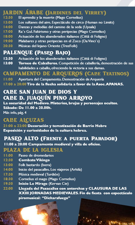 Programa de las Jornadas Medievales en Oropesa de Toledo