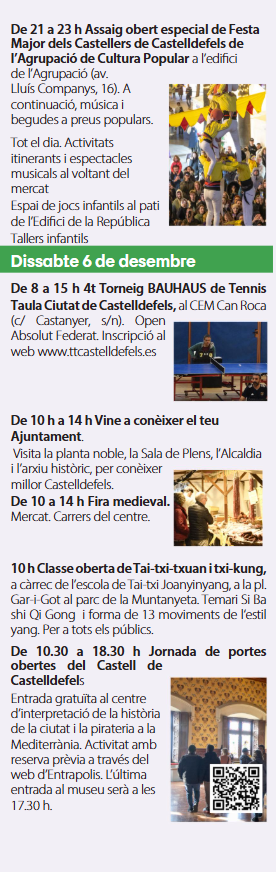 Programa de la Fira i Mercat Medieval en Castelldefels Castrum Fidelis