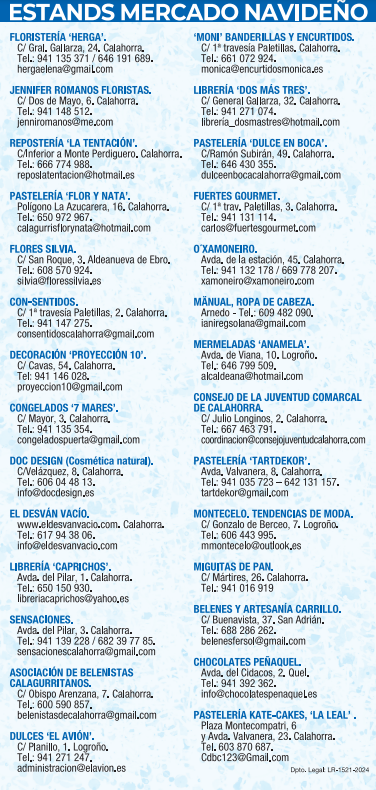 Programa del Mercado Navideño de Calahorra