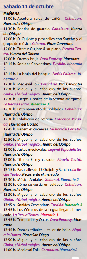 programa actividades mercado medieval alcala