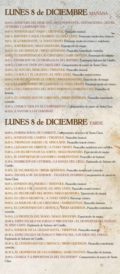 Programa del Mercado Medieval de Caravaca de la Cruz