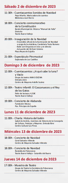 Programa de la Navidad en Alcorcon