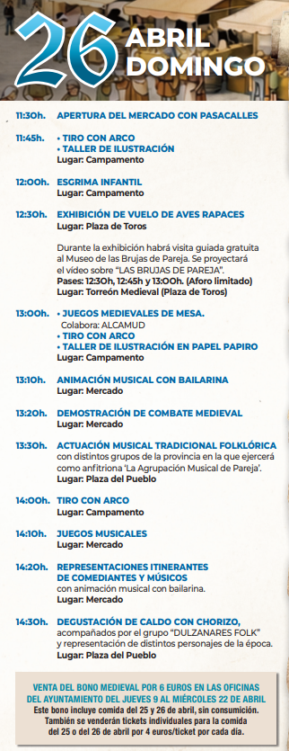 Programa de la Feria Medieval de Pareja