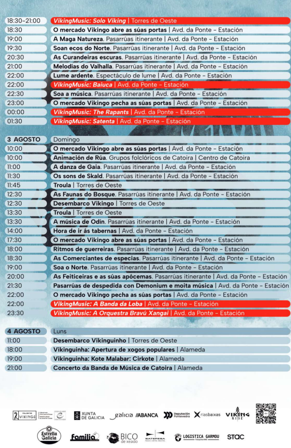 Programacion de la Romaria Vikinga de Catoira