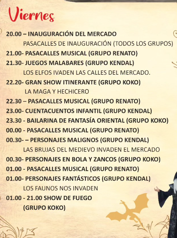 Programa del Mercado Medieval de Baena