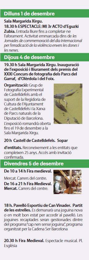 Programa de la Fira i Mercat Medieval en Castelldefels Castrum Fidelis