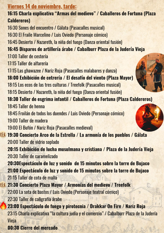 Programa del Mercado Medieval de las Tres Culturas en Caceres