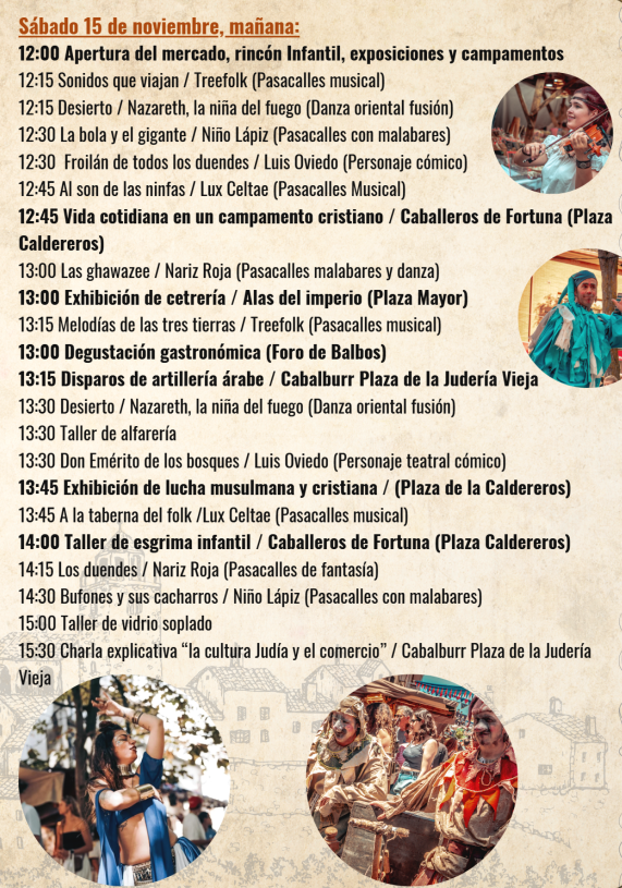 Programa del Mercado Medieval de las Tres Culturas en Caceres