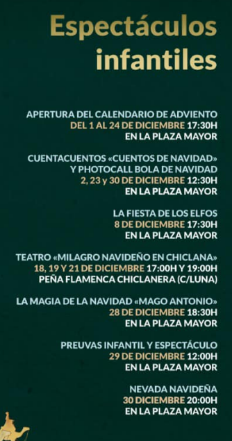 Programa de la Navidad en Chiclana