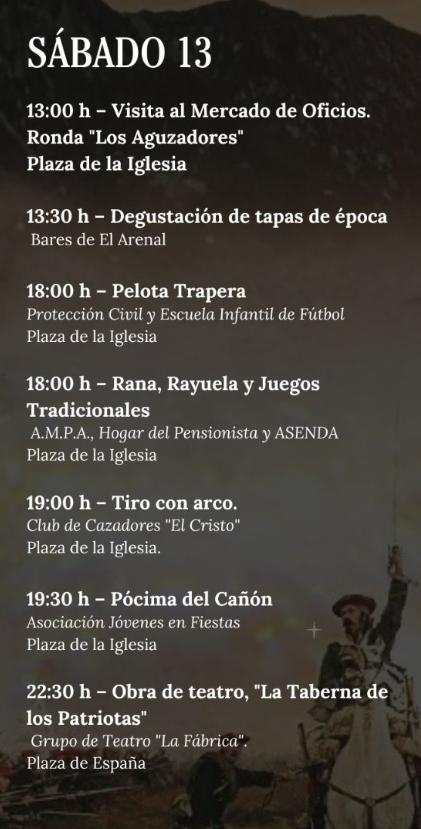 Programa de las Jornadas del Cañón en El Arenal