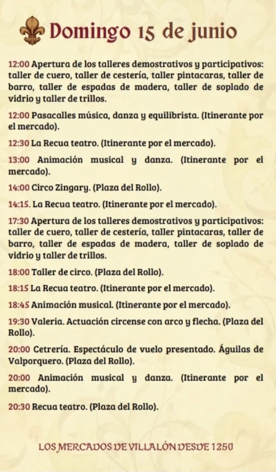 Programa del Mercado Comarcal y Feria Agroalimentaria de Villalon de Campos