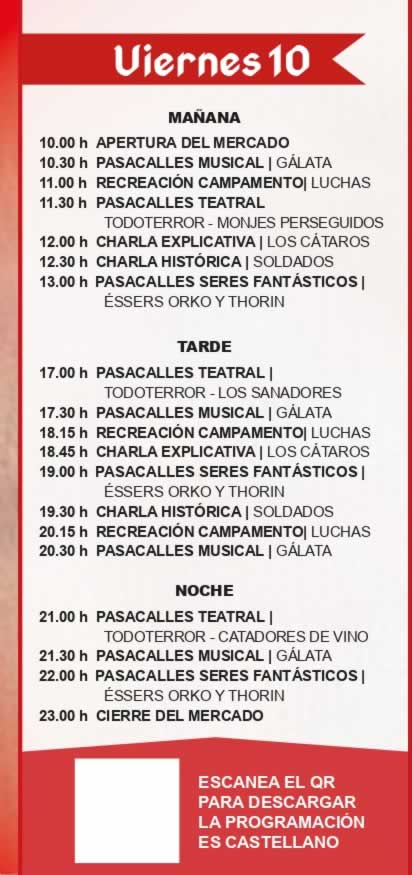 Programa del Mercado Medieval de Sagunto