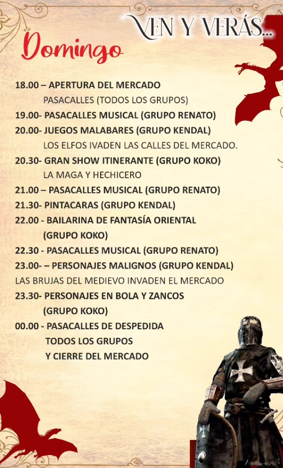 Programa del Mercado Medieval de Baena