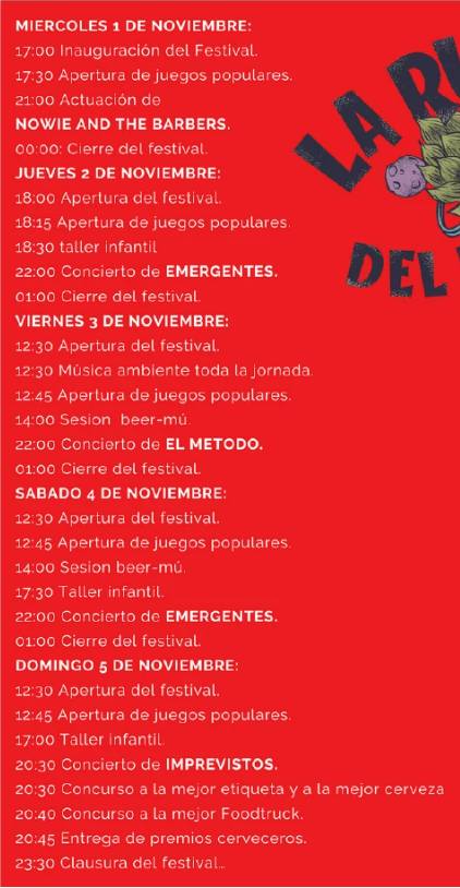 Programa de la Feria de la Cerveza de Leon