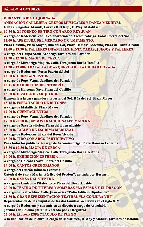 Programa de la Feria Medieval de Ciudad Rodrigo