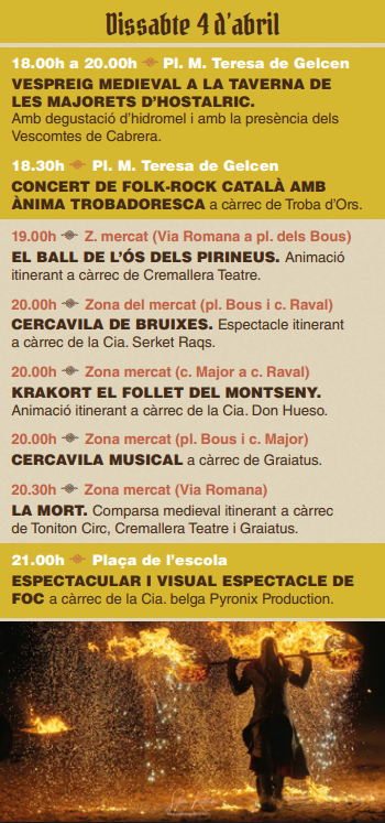 Programa de la Fira Medieval d Hostalric