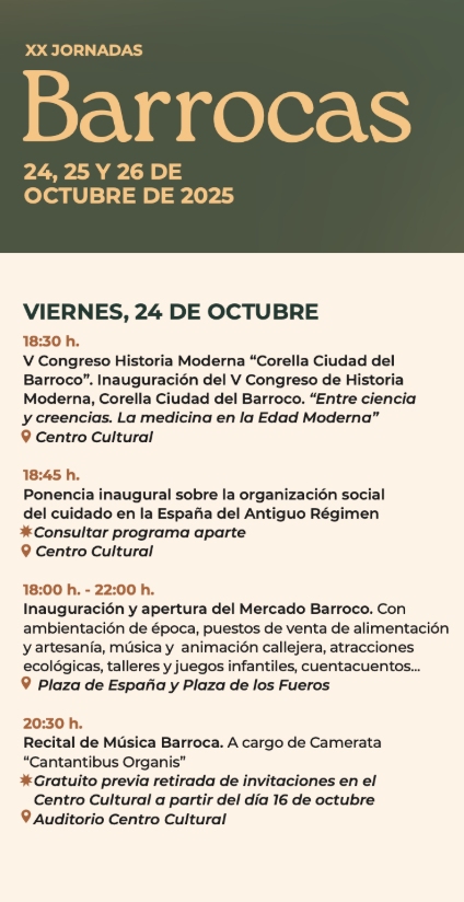 Programa de las Jornadas Barrocas de Corella