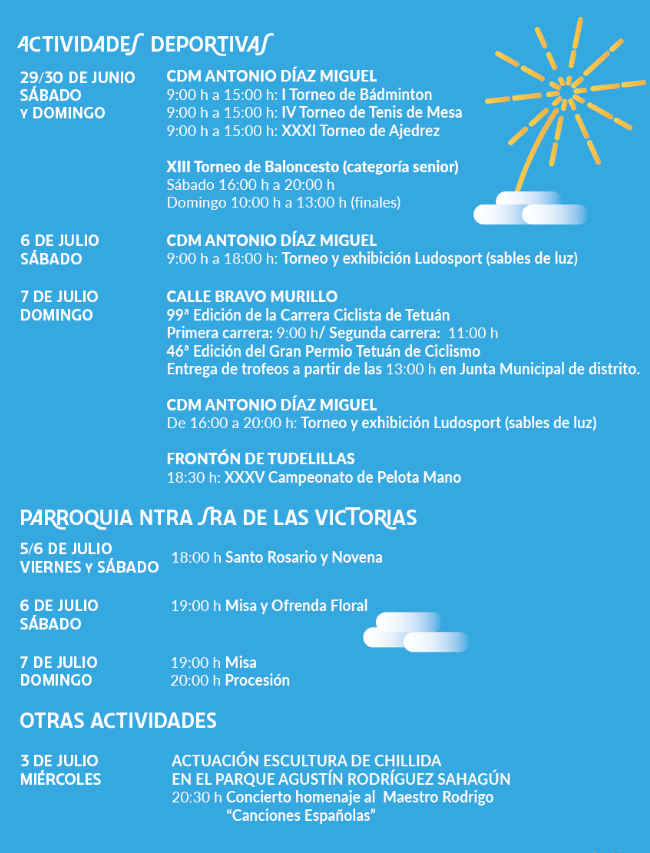 Programa de las Fiestas de Tetuan en Madrid