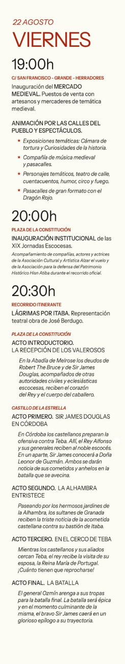 Programa de las Jornadas Escocesas Douglas Days en Teba