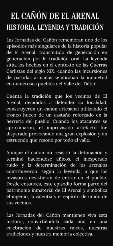 Programa de las Jornadas del Cañón en El Arenal