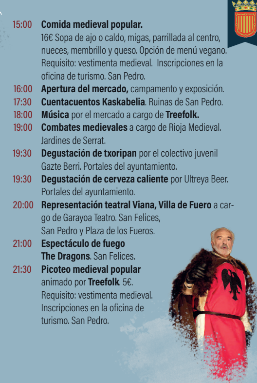Programa del Dia de San Felices y Fiestas Medievales de la Fundacion en Viana