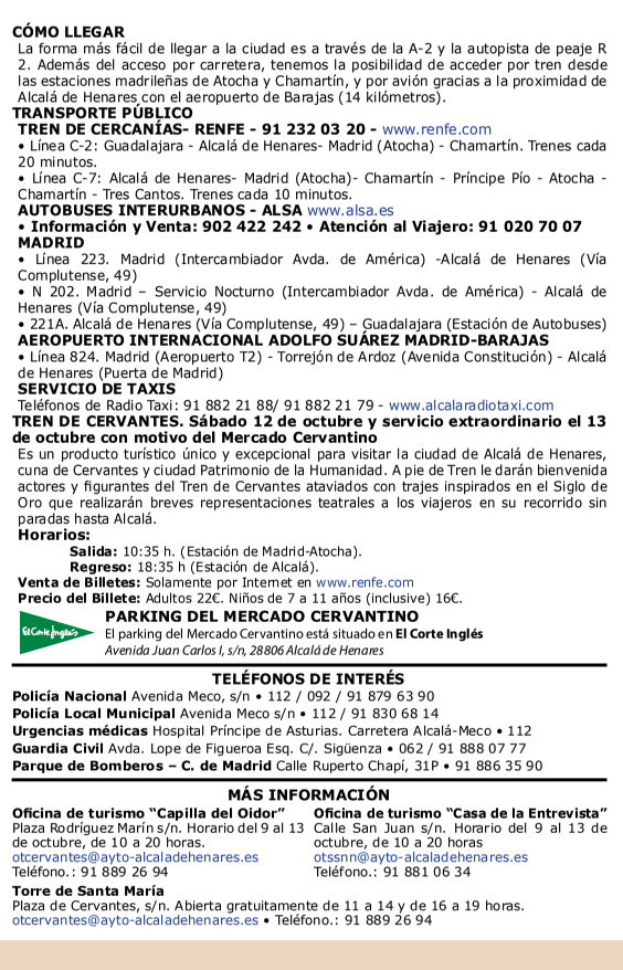 programa actividades mercado medieval alcala