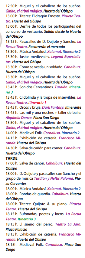 programa actividades mercado medieval alcala