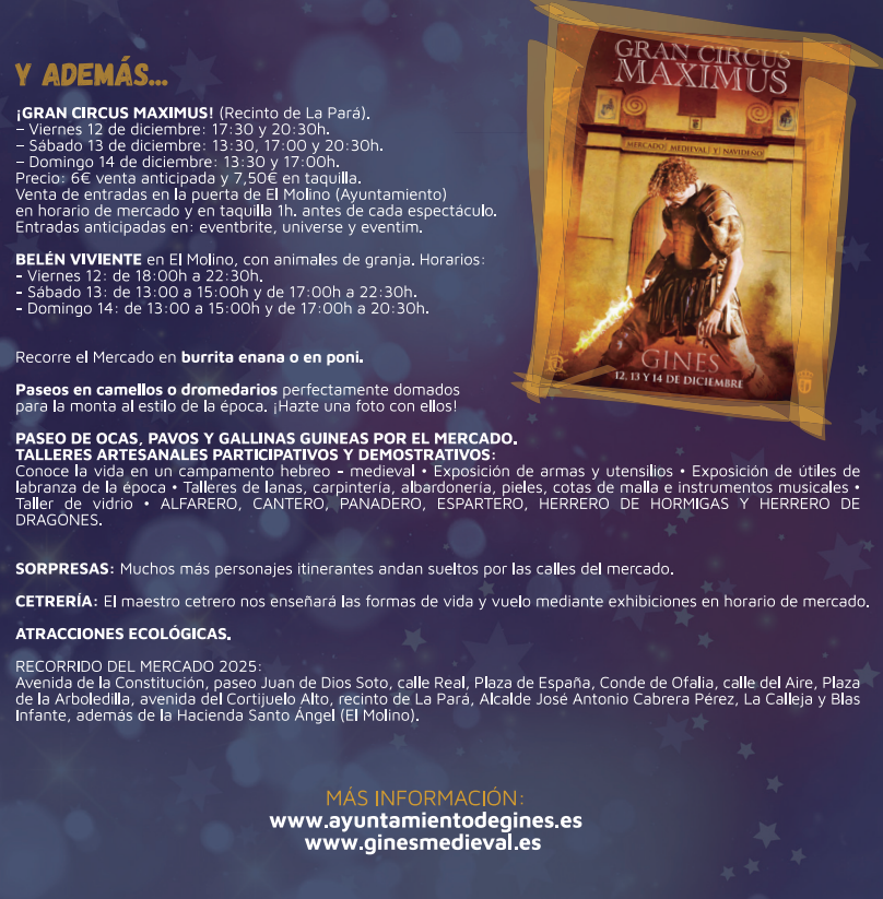 Programa del Mercado Medieval y Navideño de Gines