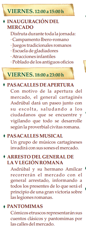 Programa del Mercado Romano de Antequera
