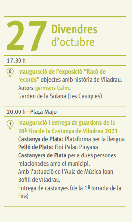 Programa de la Fira de la Castanya en Viladrau