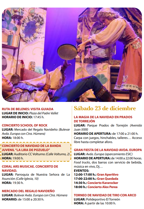 Programa de la Navidad en Pozuelo de Alarcon