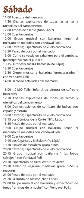 Programa del Mercado Medieval de Sant Mateu en Castellon