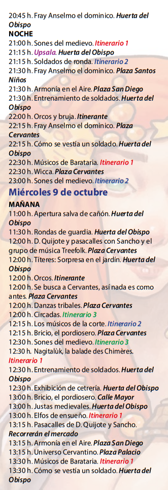 programa actividades mercado medieval alcala
