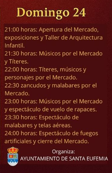 Programa del Mercado Medieval de Santa Eufemia