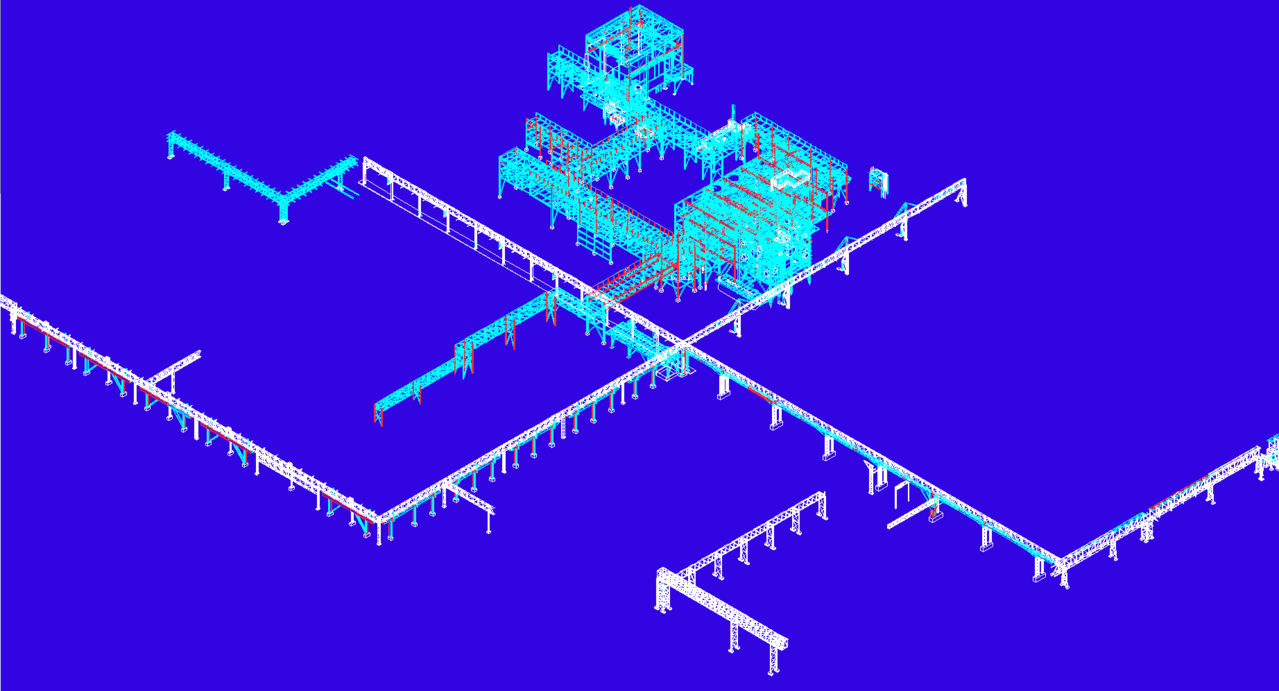 Modeling site of a food factory  (Pipe-Racks and process structures, explosion quake) - FRANCE