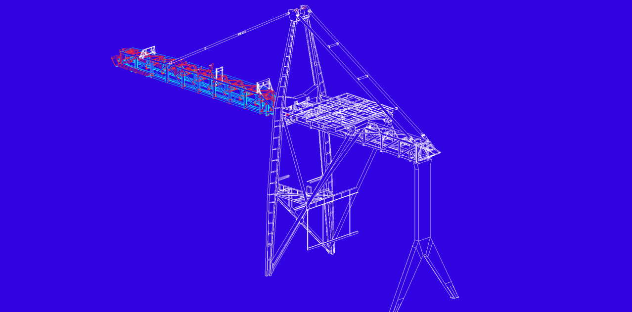 Modeling gantry crane, loading unloading, container door - NEW CALEDONIA