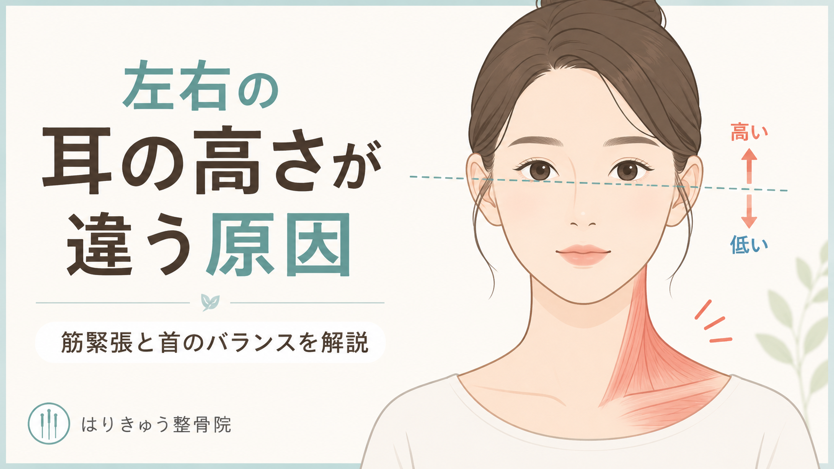 左右の耳の高さが違うのはなぜ？筋緊張と首のバランスを鍼灸の視点から解説