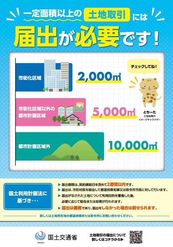 国土利用計画法の届出項目追加