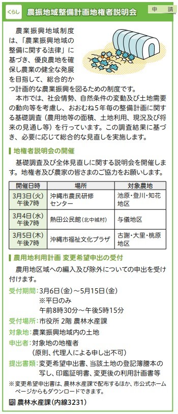 農振地域整備計画地権者説明会