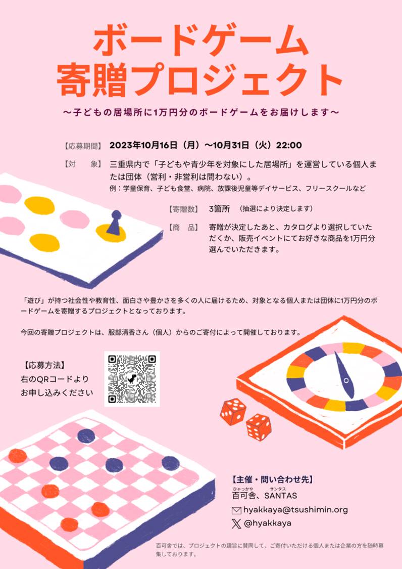 ボードゲーム寄贈プロジェクト ～子どもの居場所に1万円分のボードゲームをお届けします～