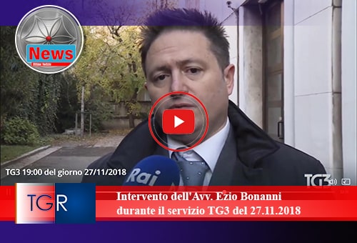 Intervento Avv Ezio Bonanni TG3 del 27.11.2018