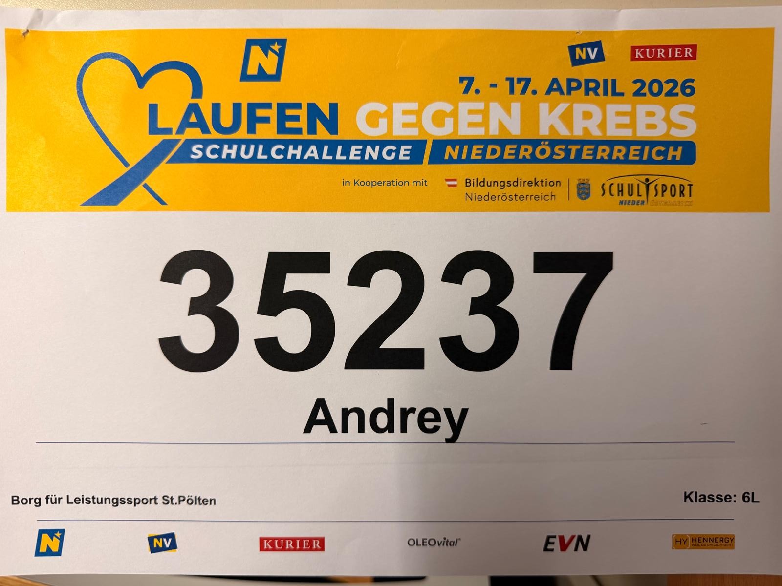 5L, 6L Laufen gegen Krebs – Schulchallenge