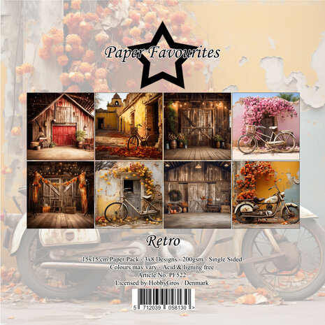 Paper Favourites - Motivpapier - Retro 6x6 Inch Paper Pack - PF522