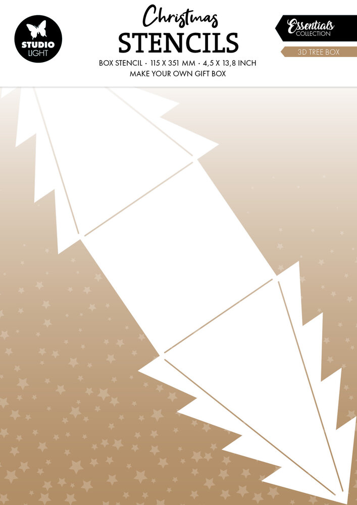 Studio Light – Stencil – 3D Tree Box Christmas Stencil - SL-ES-STEN08